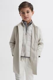 Reiss Stone Perrin Senior Trench With Funnel-Neck Insert - Image 1 of 7