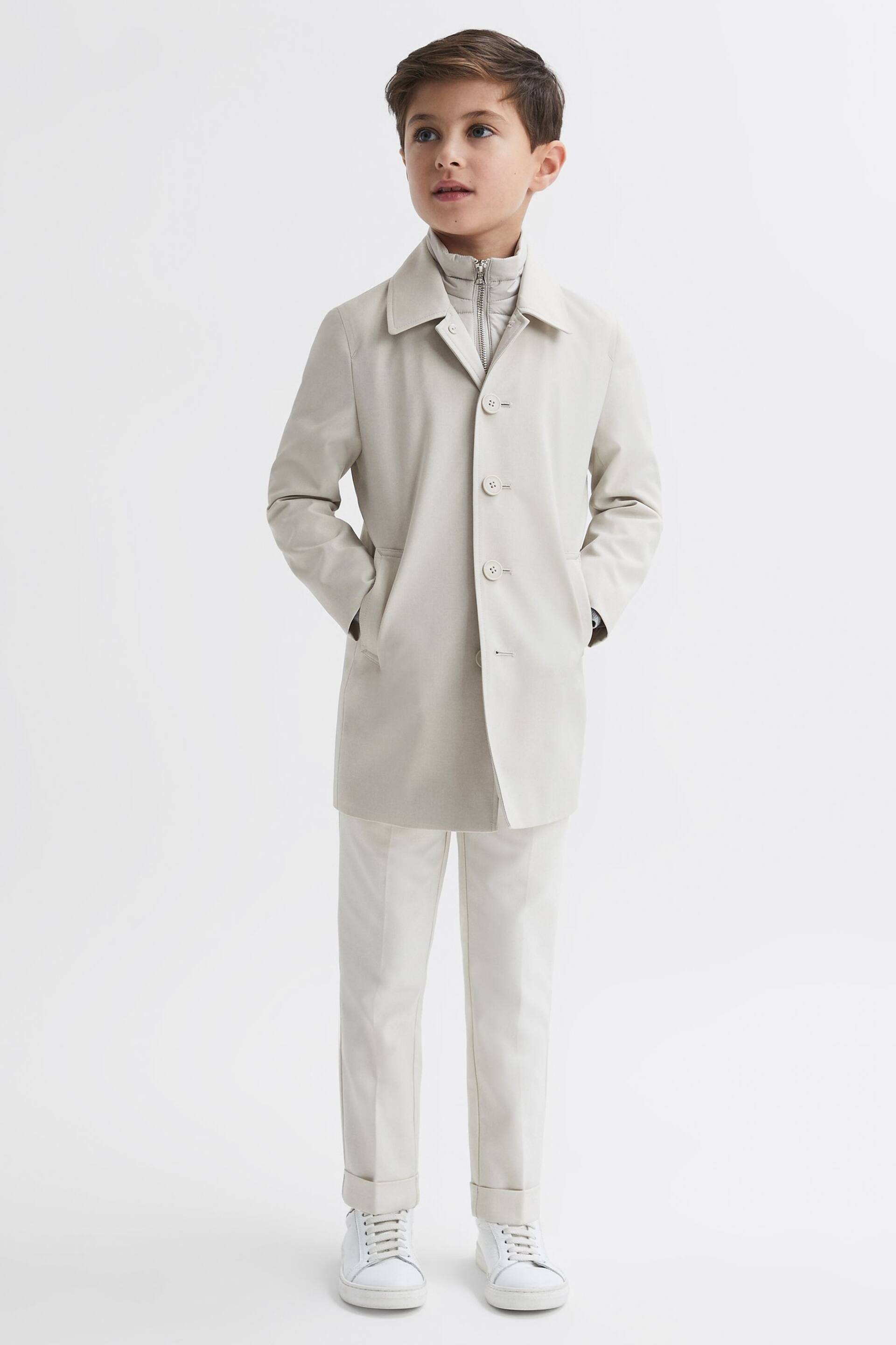 Reiss Stone Perrin Senior Trench With Funnel-Neck Insert - Image 5 of 7