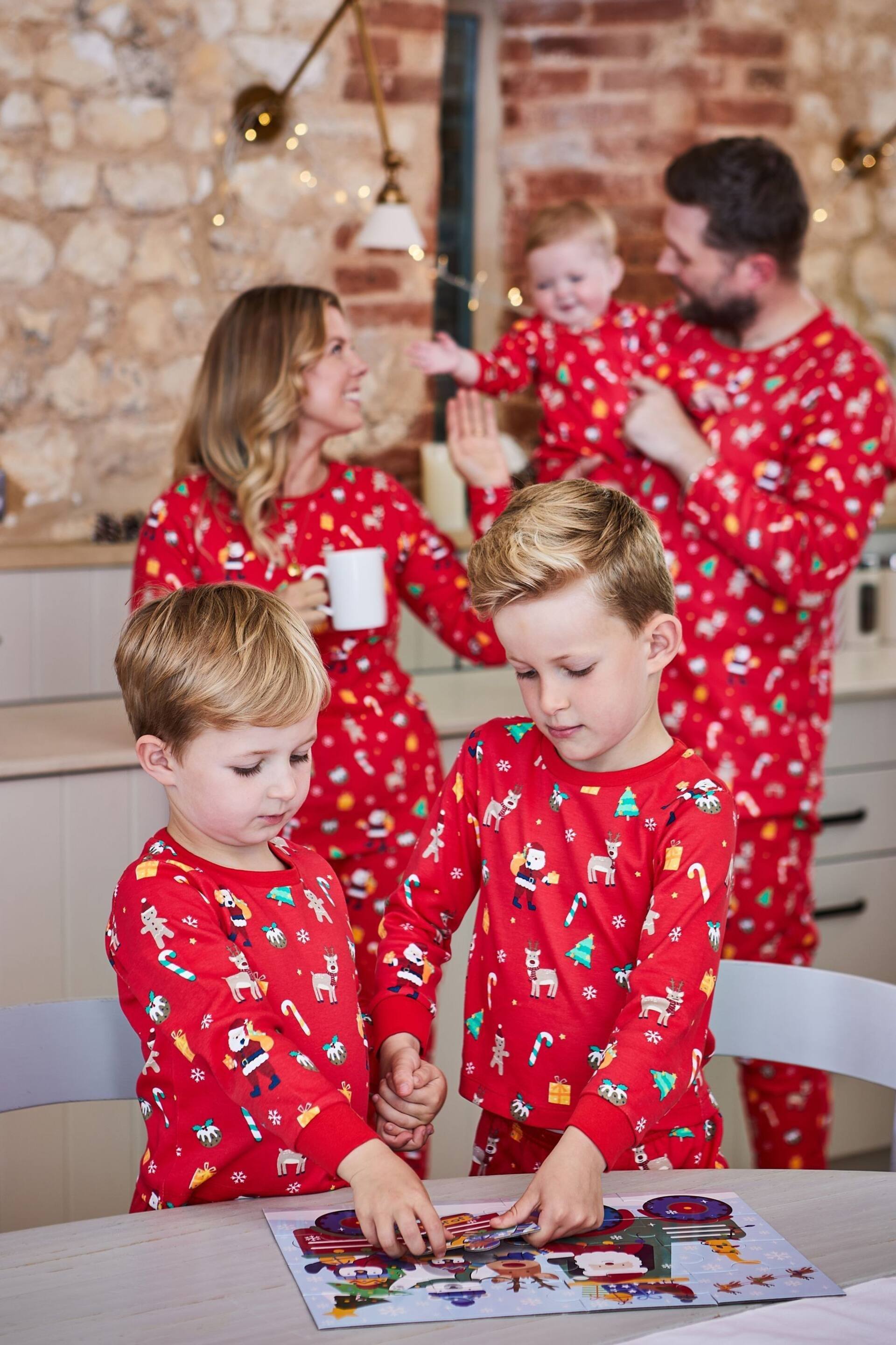 JoJo Maman Bébé Red Christmas Pyjamas Set - Image 2 of 2