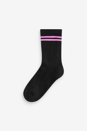Black Regular Length Cotton Rich Cushioned Sole Ankle Socks 3 Pack - Image 2 of 4