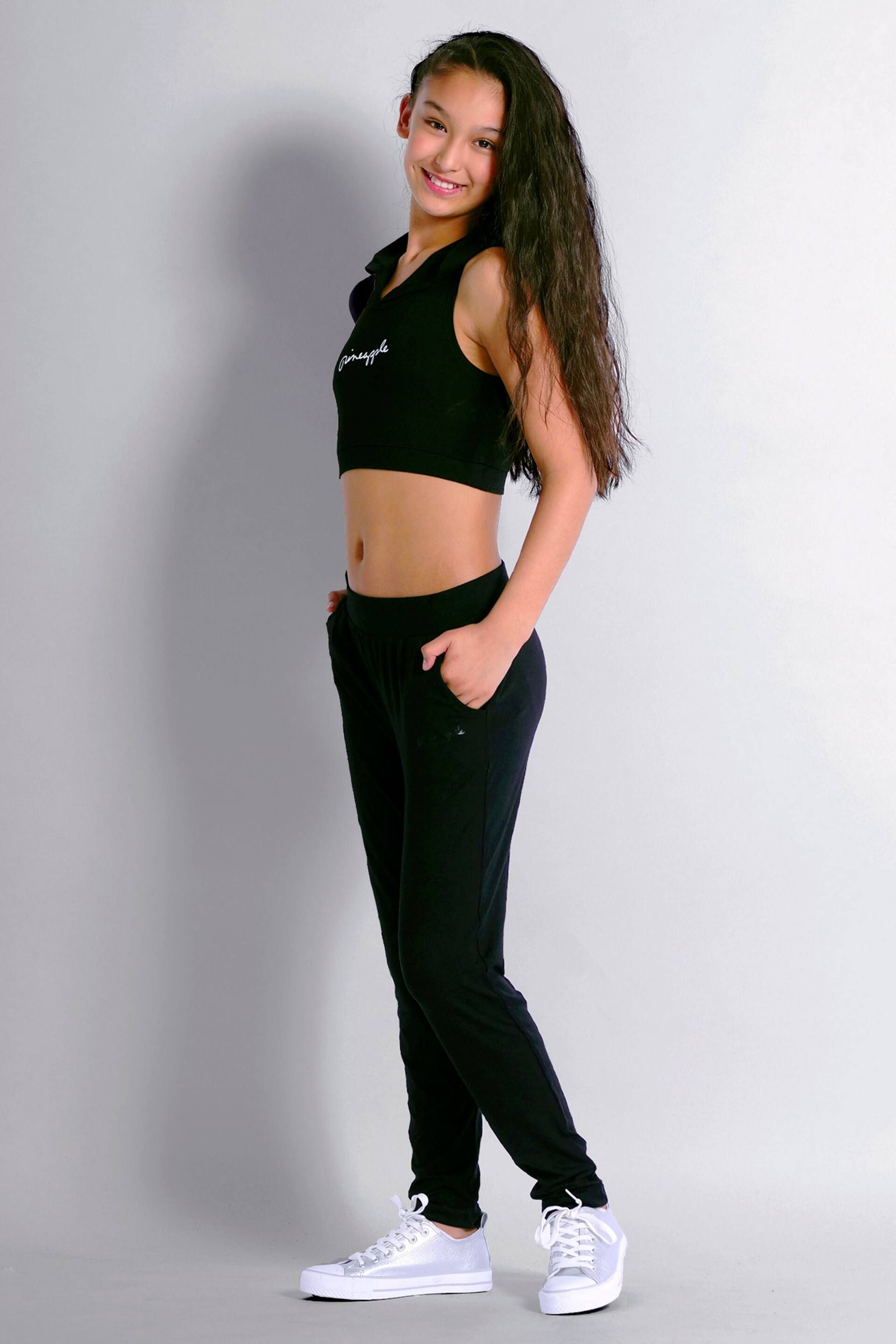 Pineapple Black Viscose Relaxed Fit Jersey Joggers - Image 3 of 5