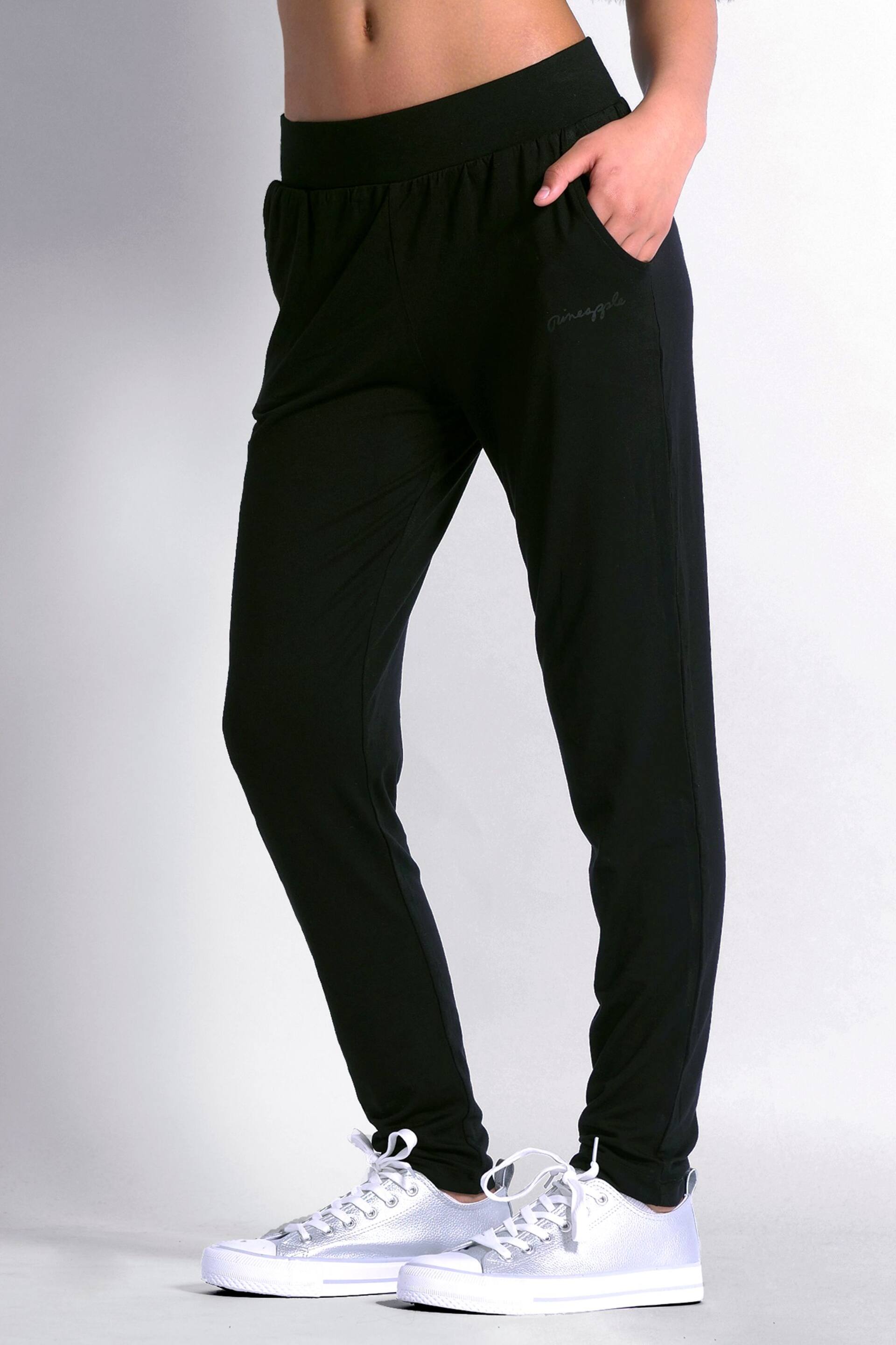 Pineapple Black Viscose Relaxed Fit Jersey Joggers - Image 4 of 5