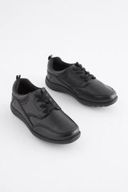 Black Narrow Fit (E) School Leather Lace-Up Shoes - Image 1 of 6