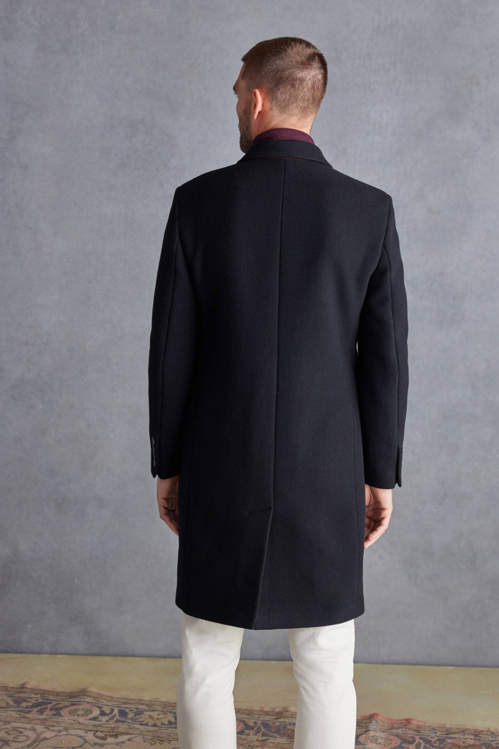 Black Signature Epsom Overcoat With Cashmere - Image 3 of 10