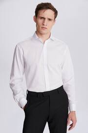 MOSS Regular Fit White Double Cuff Textured Shirt - Image 1 of 4