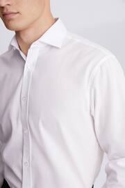 MOSS Regular Fit White Double Cuff Textured Shirt - Image 3 of 4