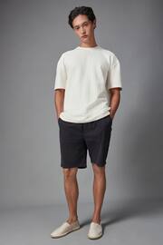 Ecru White Relaxed Fit Seersucker Texture T-Shirt - Image 3 of 8