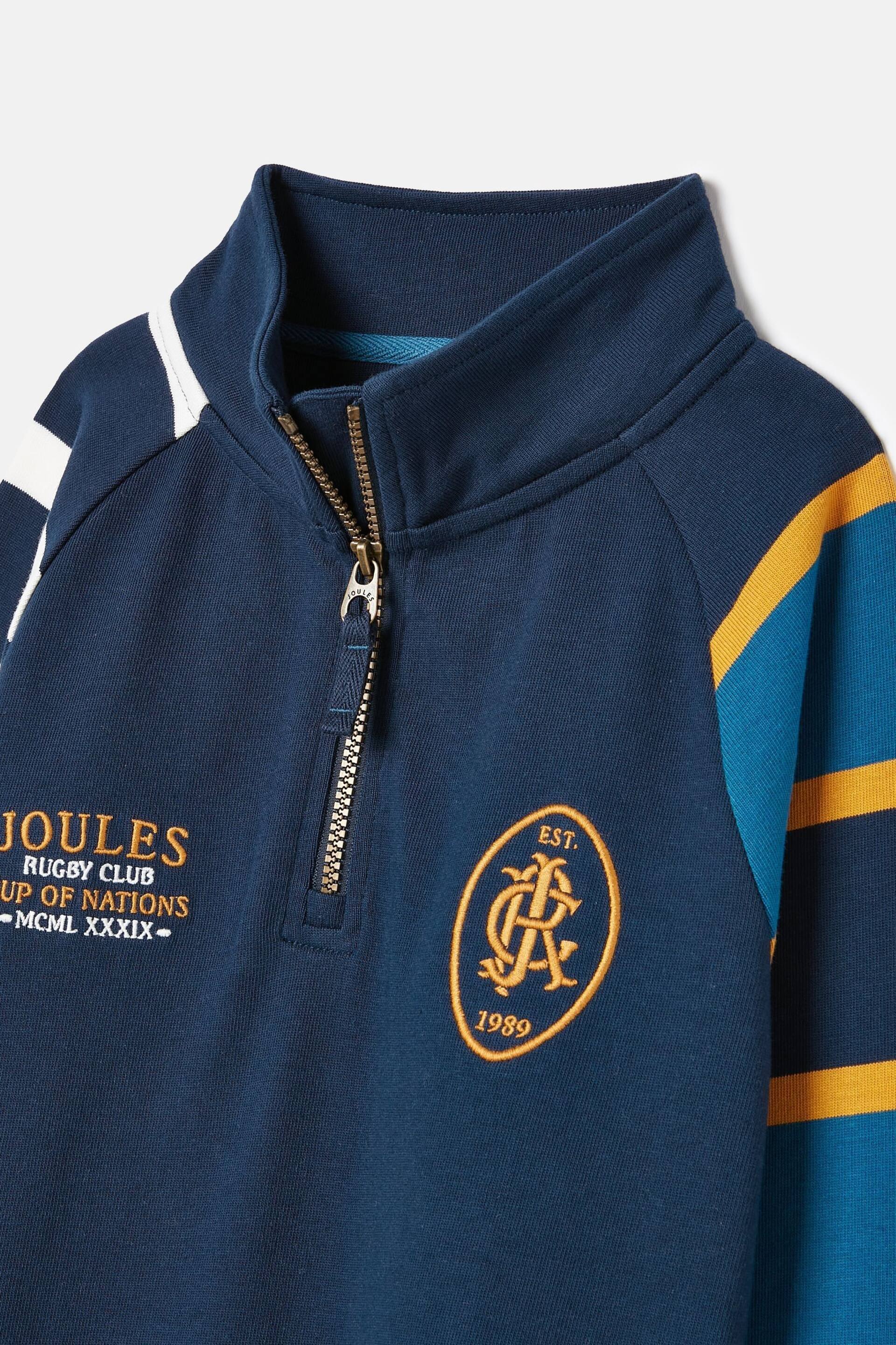 Joules Ellis Navy Quarter Zip Rugby Sweatshirt - Image 9 of 13