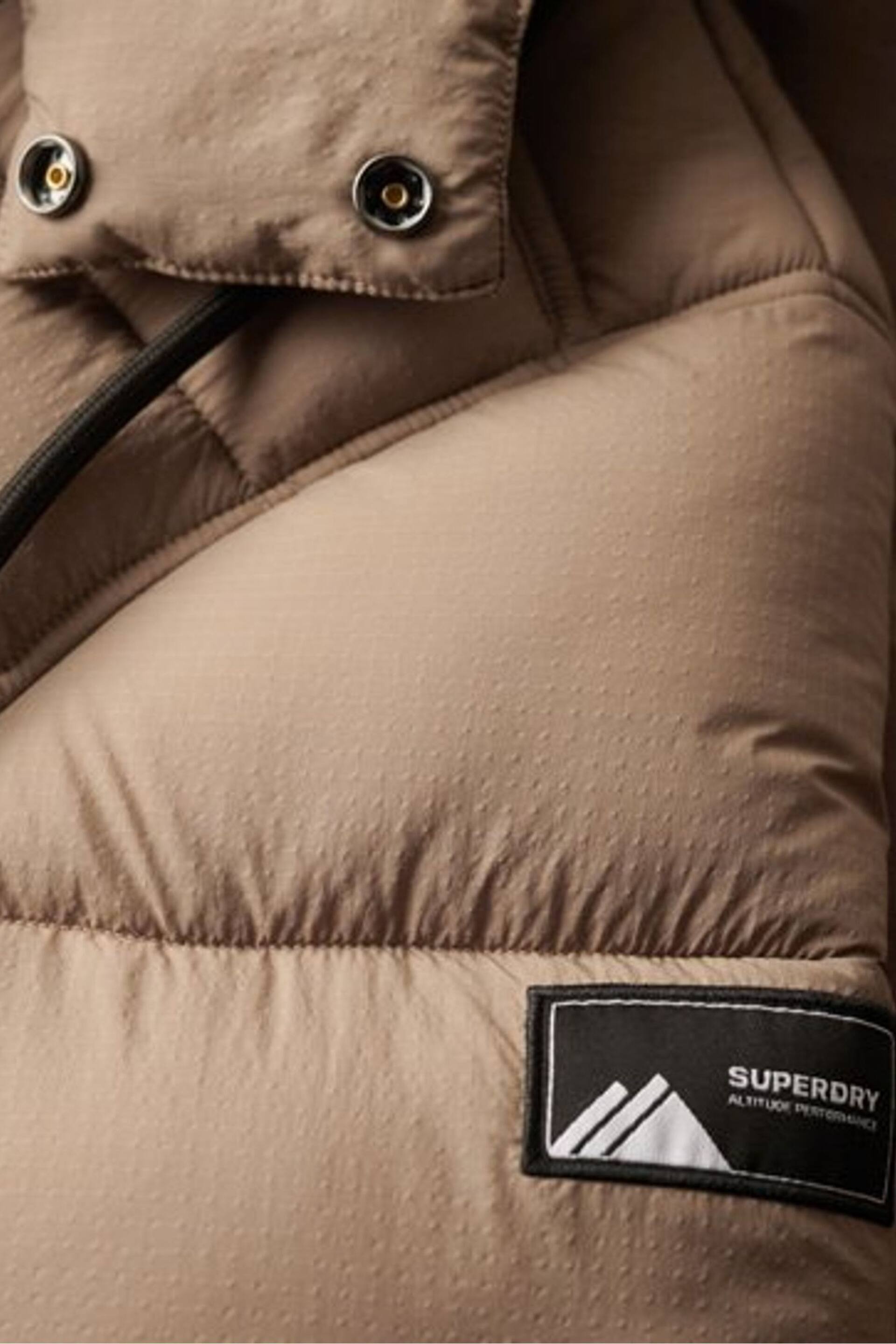 Superdry Brown Ripstop Longline Puffer Jacket - Image 7 of 8