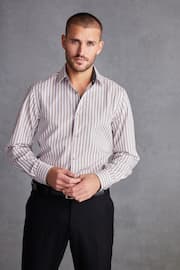 Neutral Brown/White Stripe Signature Trimmed Shirt - Image 2 of 9