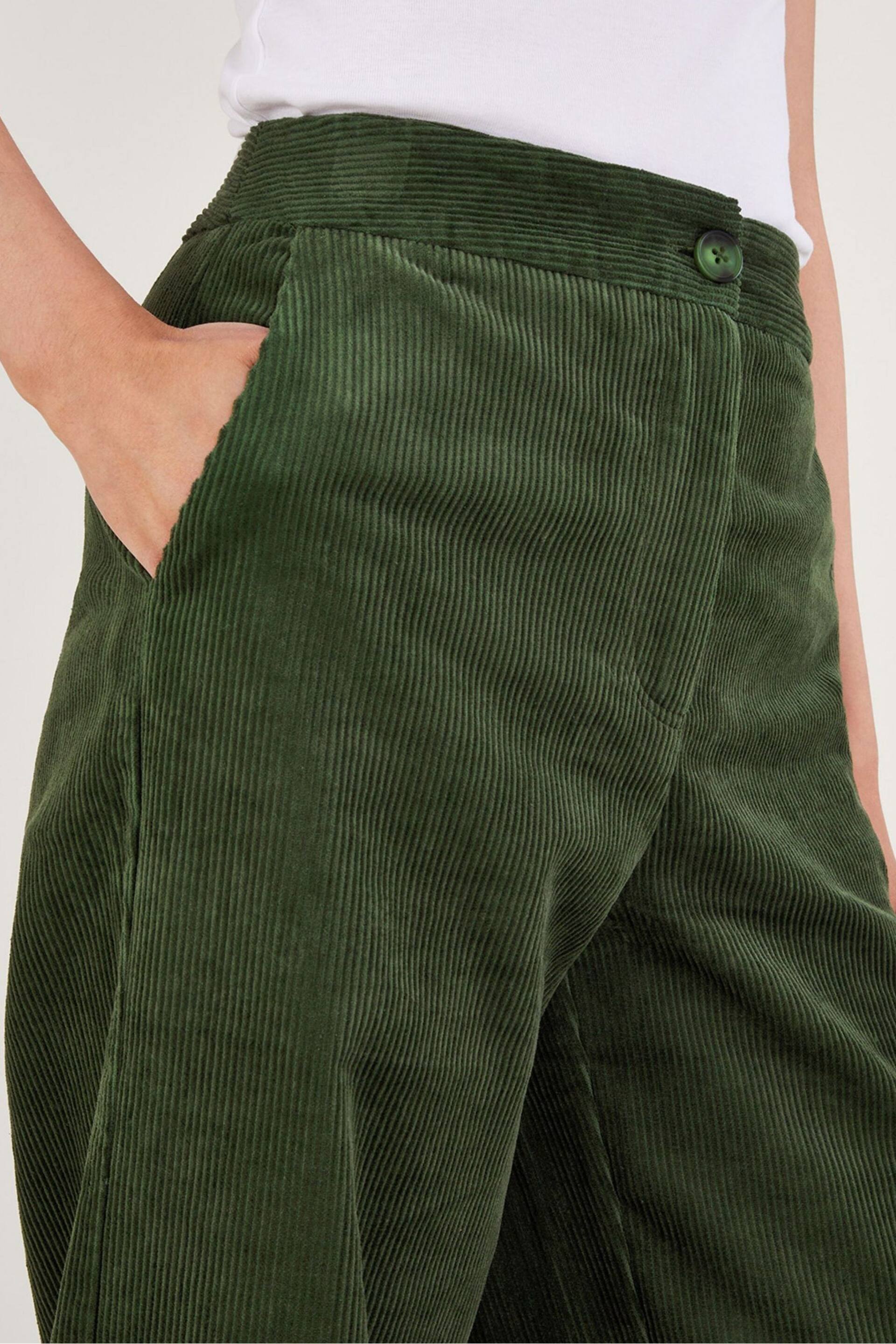 Monsoon Green Cord Wide Leg Trousers - Image 3 of 4