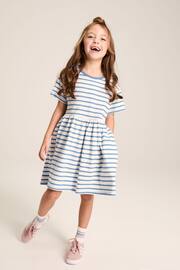 Joules Skye Blue Striped Jersey T-Shirt Dress - Image 1 of 10