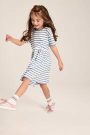 Joules Skye Blue Striped Jersey T-Shirt Dress - Image 4 of 10