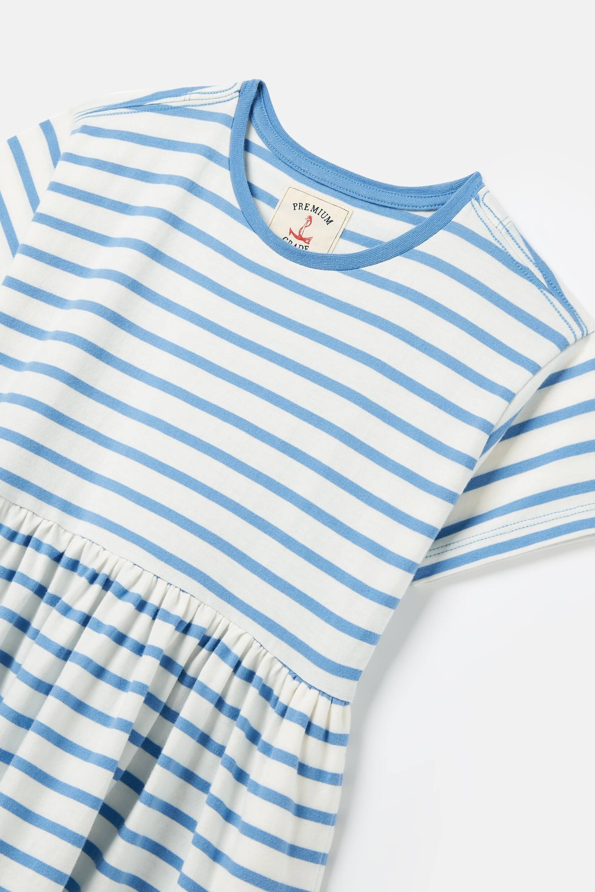 Joules Skye Blue Striped Jersey T-Shirt Dress - Image 8 of 10