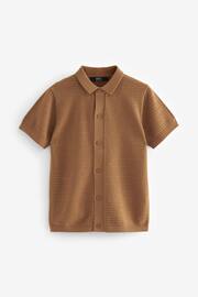 Rust Brown Textured Knitted Polo Shirt (3-16yrs) - Image 2 of 4