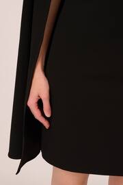 Adrianna Papell Off Shoulder Cape Black Dress - Image 5 of 7
