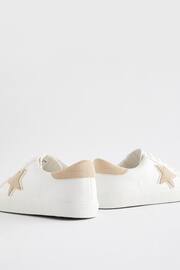 White Neutral Wide Fit (G) Star Lace-Up Trainers - Image 3 of 5