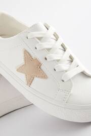 White Neutral Wide Fit (G) Star Lace-Up Trainers - Image 5 of 5