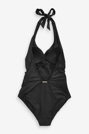 Mint Velvet Black Tummy Control Plunge Swimsuit - Image 5 of 6