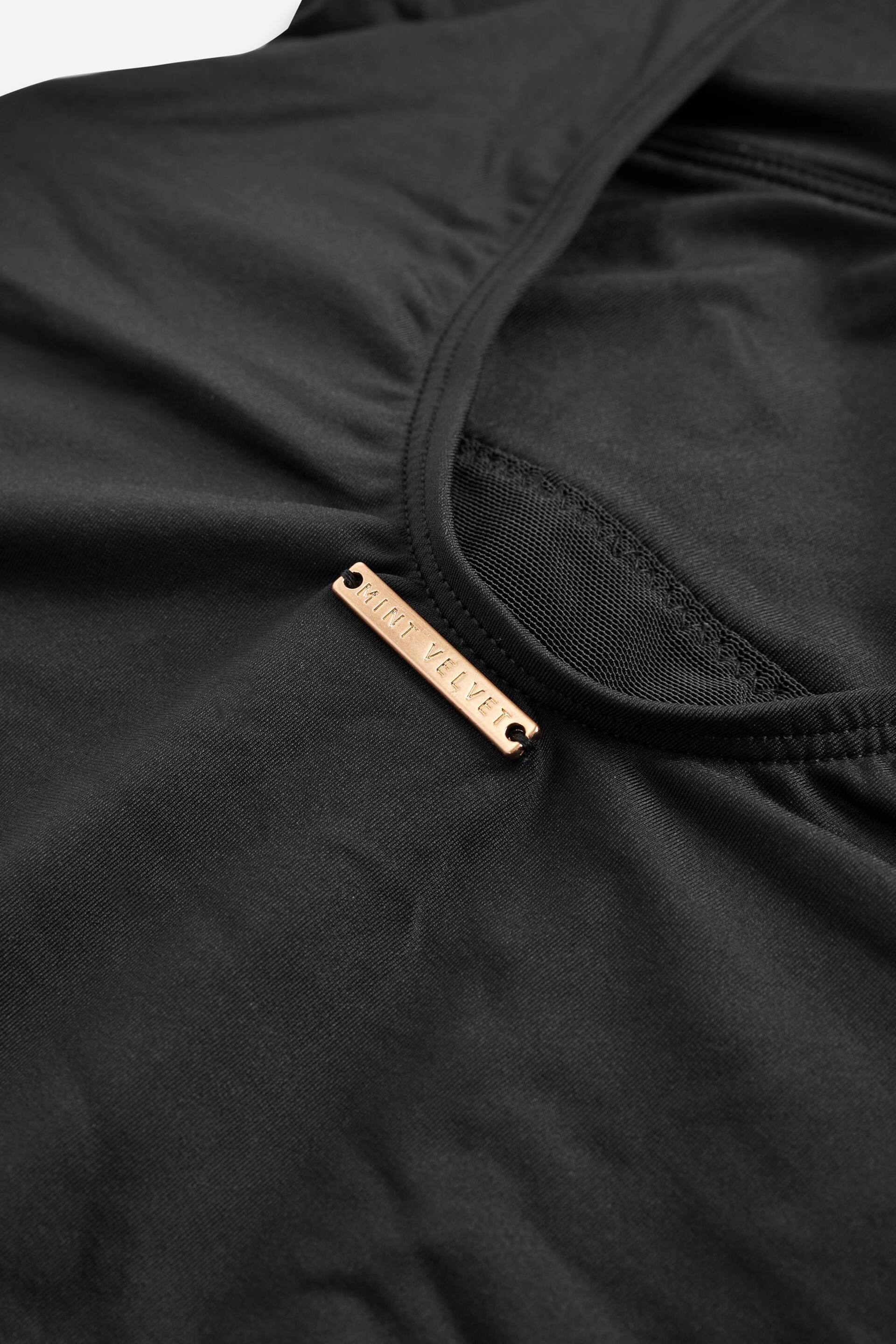 Mint Velvet Black Tummy Control Plunge Swimsuit - Image 6 of 6