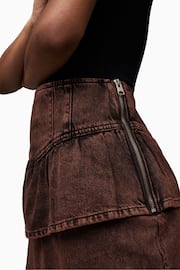 AllSaints Brown Andy Denim Skirt - Image 4 of 5