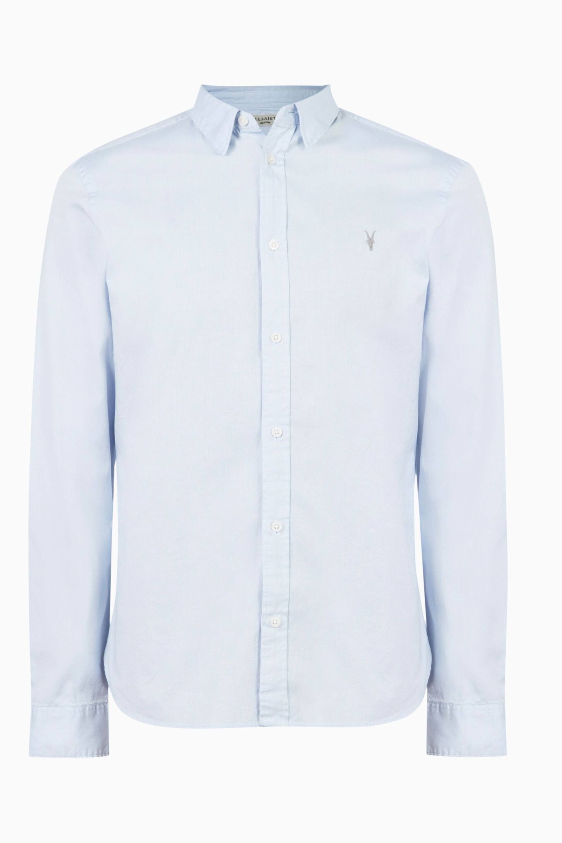 AllSaints Light Blue Hawthorne Long Sleeved Shirt - Image 5 of 5