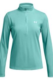 Under Armour Teal Blue Tech 1/4 Zip Sweatshirt - Image 4 of 5