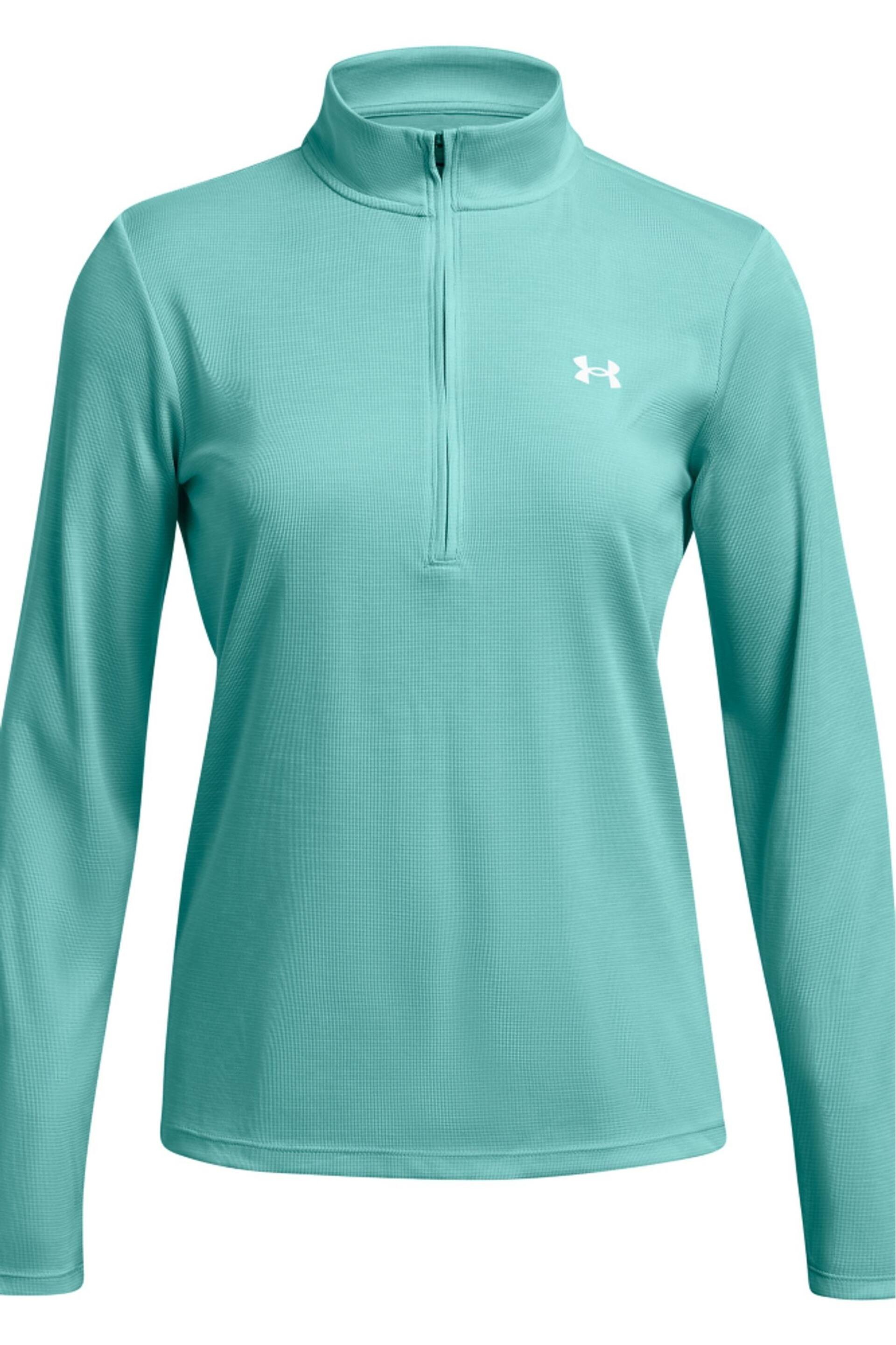 Under Armour Teal Blue Tech 1/4 Zip Sweatshirt - Image 4 of 5