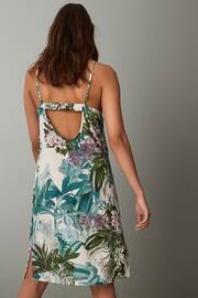 Green/Ecru Linen Blend Floral Slip - Image 3 of 7