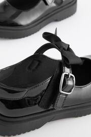 Black Patent Standard Fit (F) Bow Chunky Mary Jane School Shoes - Image 6 of 6