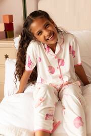 Minijammies Cream Shell Printed Jersey Short Sleeve Pyjamas Set - Image 1 of 4