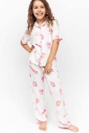 Minijammies Cream Shell Printed Jersey Short Sleeve Pyjamas Set - Image 2 of 4