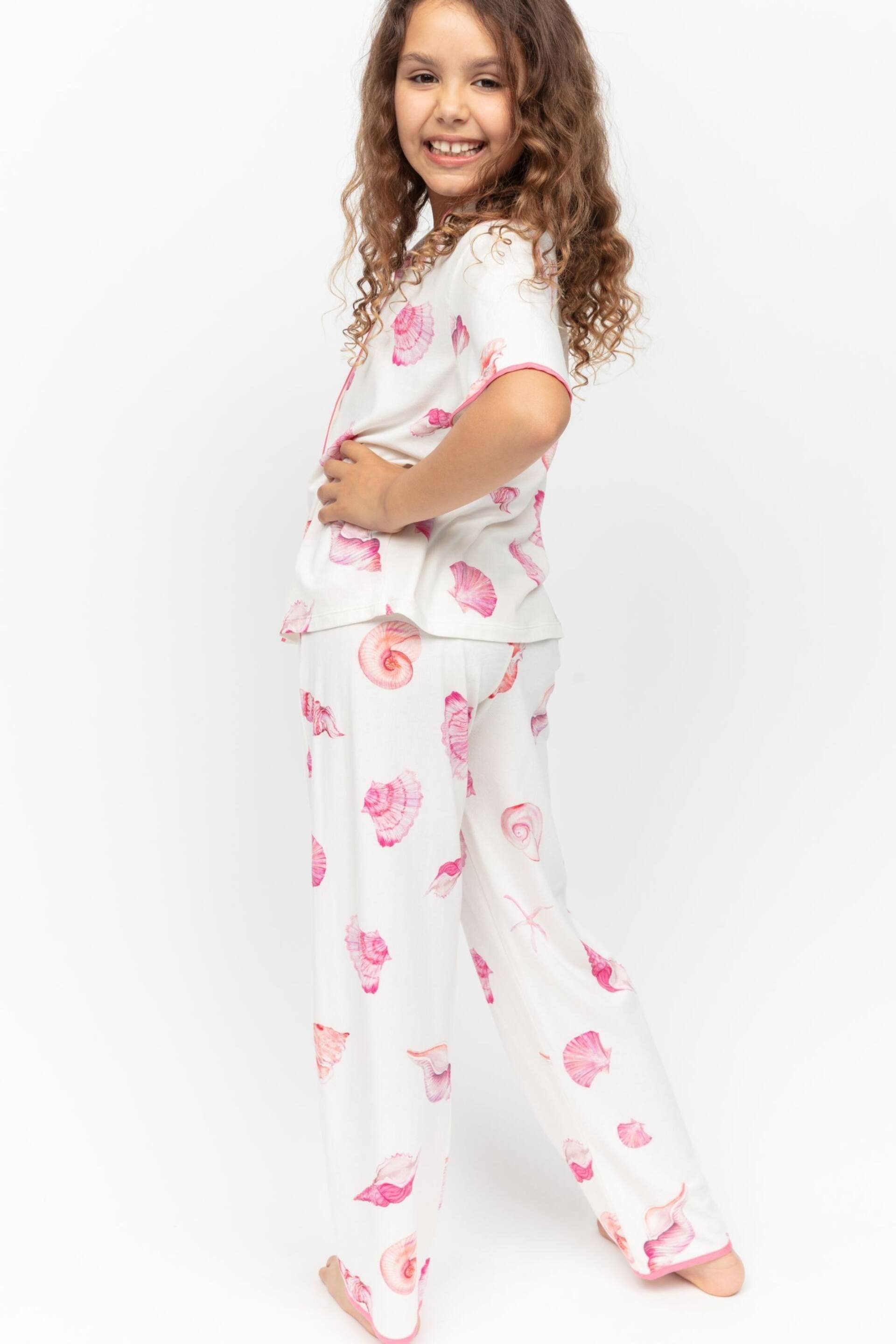 Minijammies Cream Shell Printed Jersey Short Sleeve Pyjamas Set - Image 3 of 4