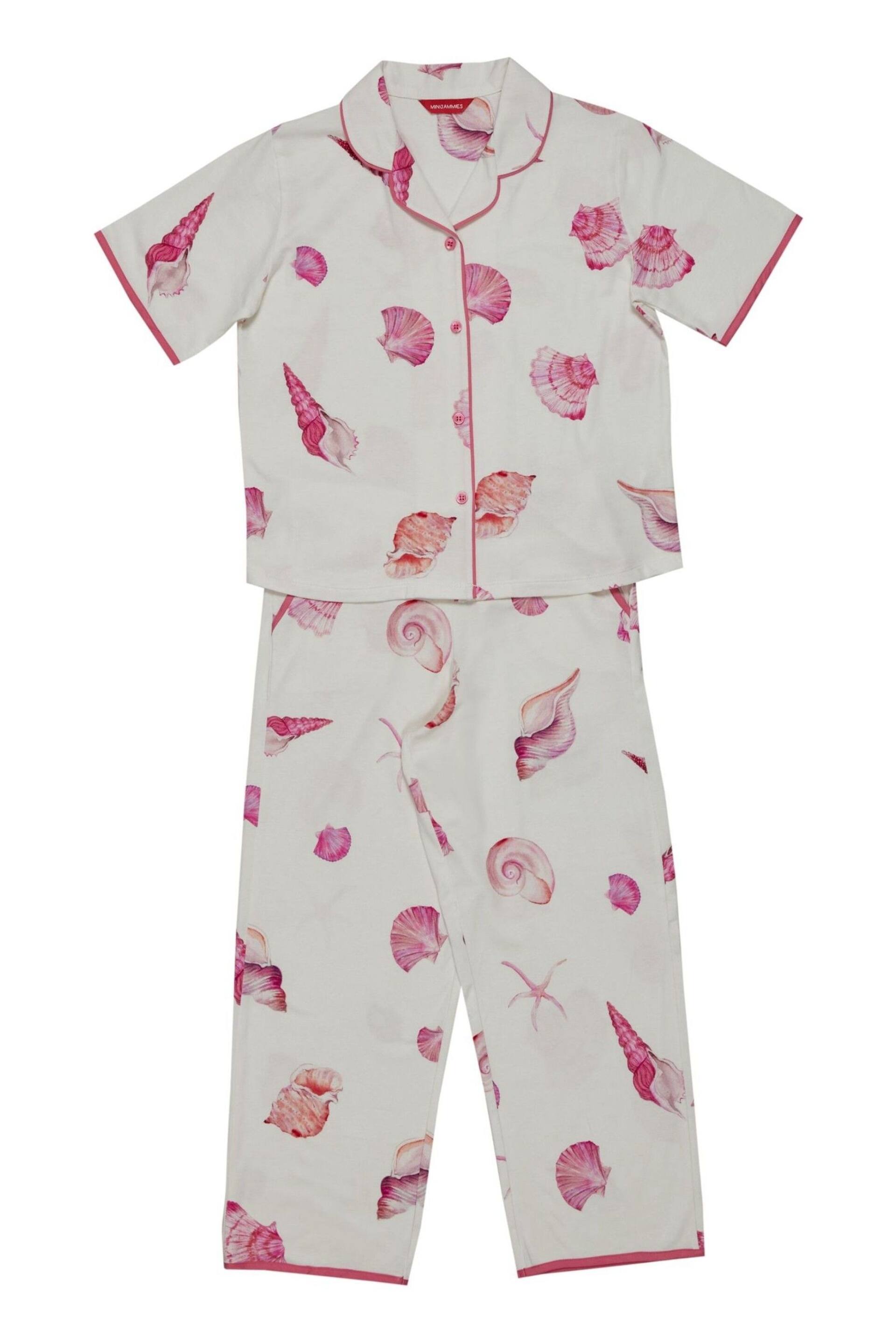 Minijammies Cream Shell Printed Jersey Short Sleeve Pyjamas Set - Image 4 of 4