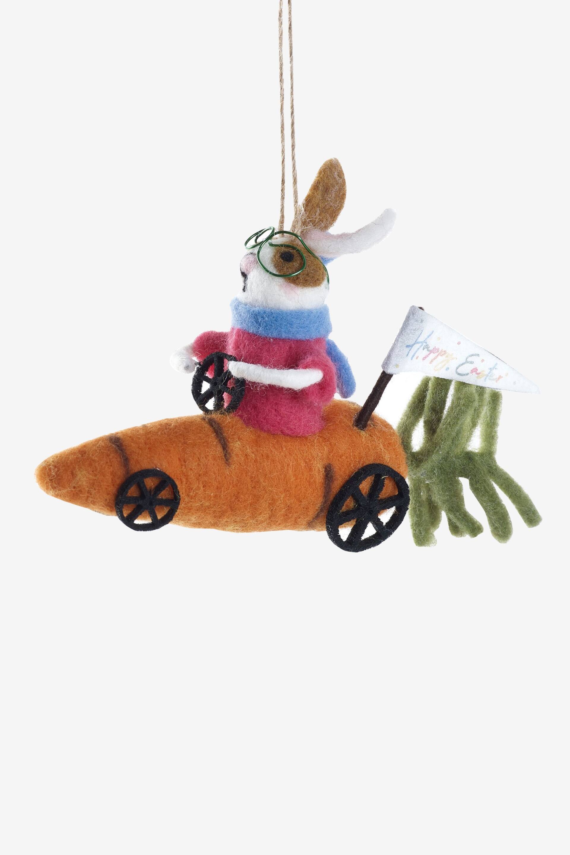 Orange Easter Felt Rabbit Hanging Decoration - Image 4 of 4