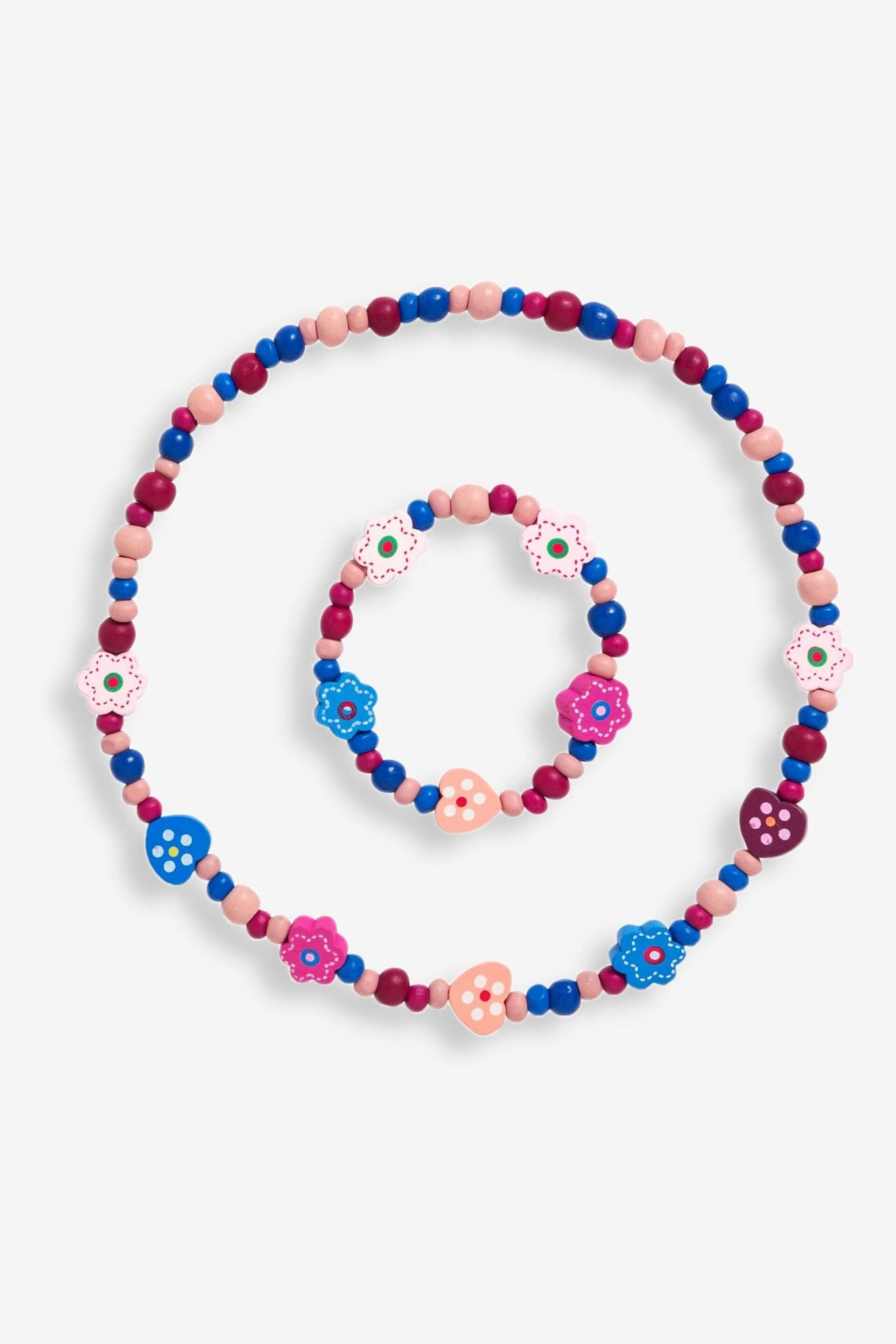 JoJo Maman Bébé Pink/Blue Toddler Necklace Set - Image 1 of 1