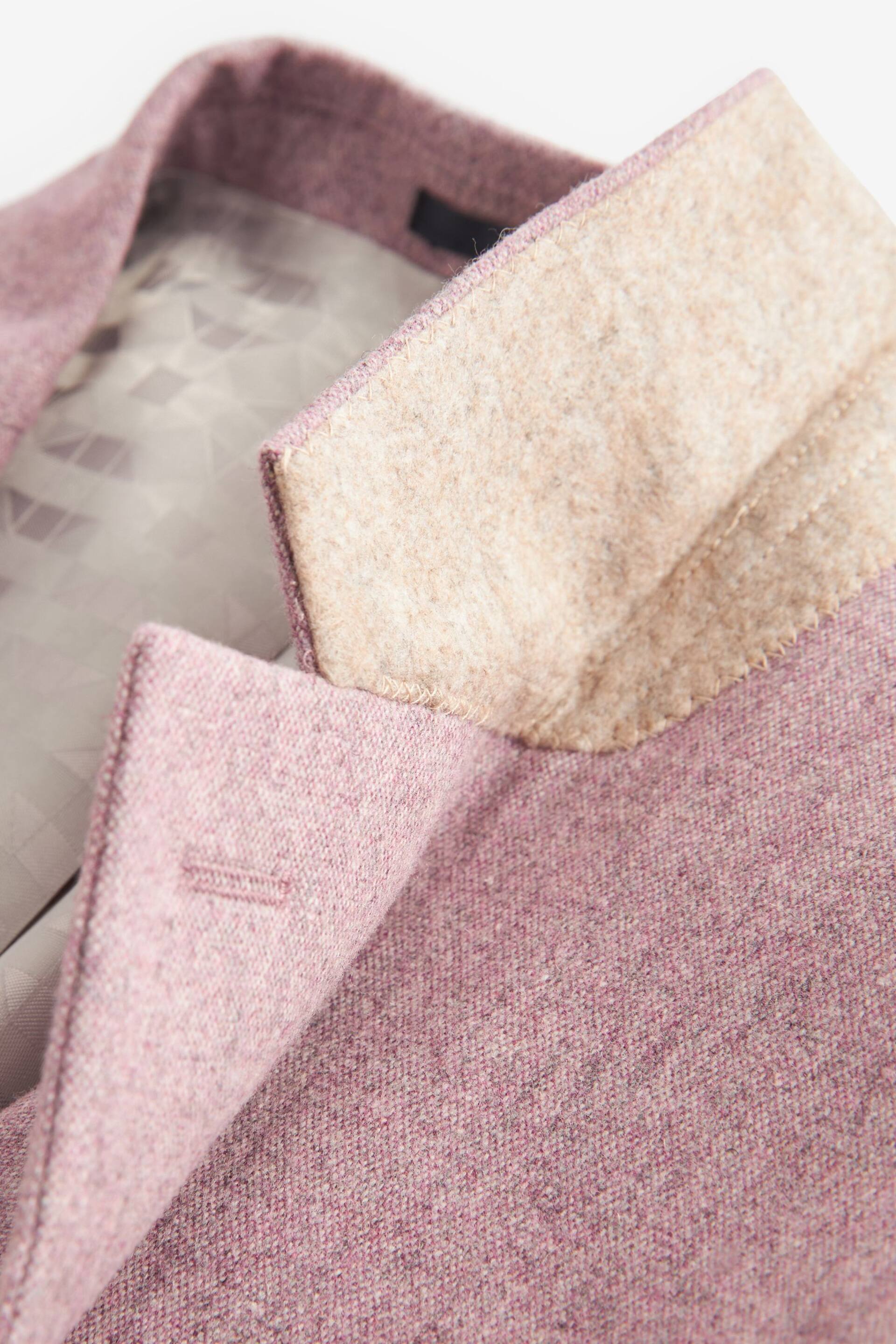 Pink Regular Fit Nova Fides Italian Wool Blend Suit: Jacket - Image 12 of 13