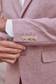 Pink Regular Fit Nova Fides Italian Wool Blend Suit: Jacket - Image 8 of 13