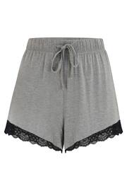 Pour Moi Grey & Black Sofa Loves Lace Soft Jersey Shorts - Image 3 of 4