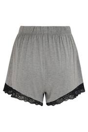 Pour Moi Grey & Black Sofa Loves Lace Soft Jersey Shorts - Image 4 of 4