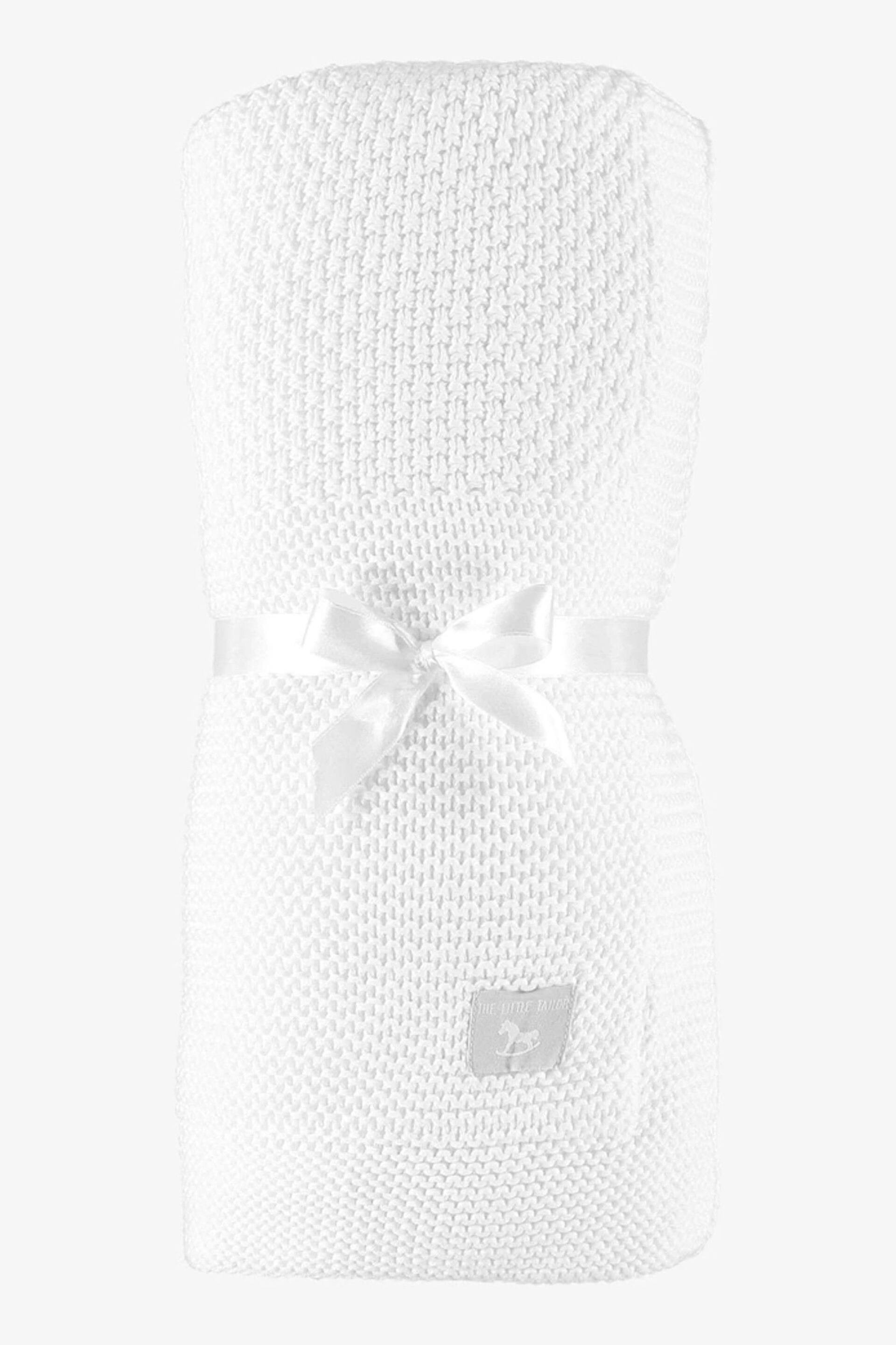White Plush Knitted Blanket - Image 1 of 3