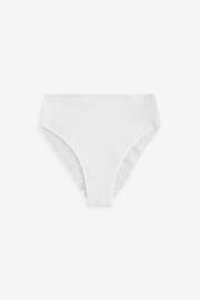 White/Black/Grey High Rise High Leg Cotton and Lace Knickers 4 Pack - Image 8 of 8