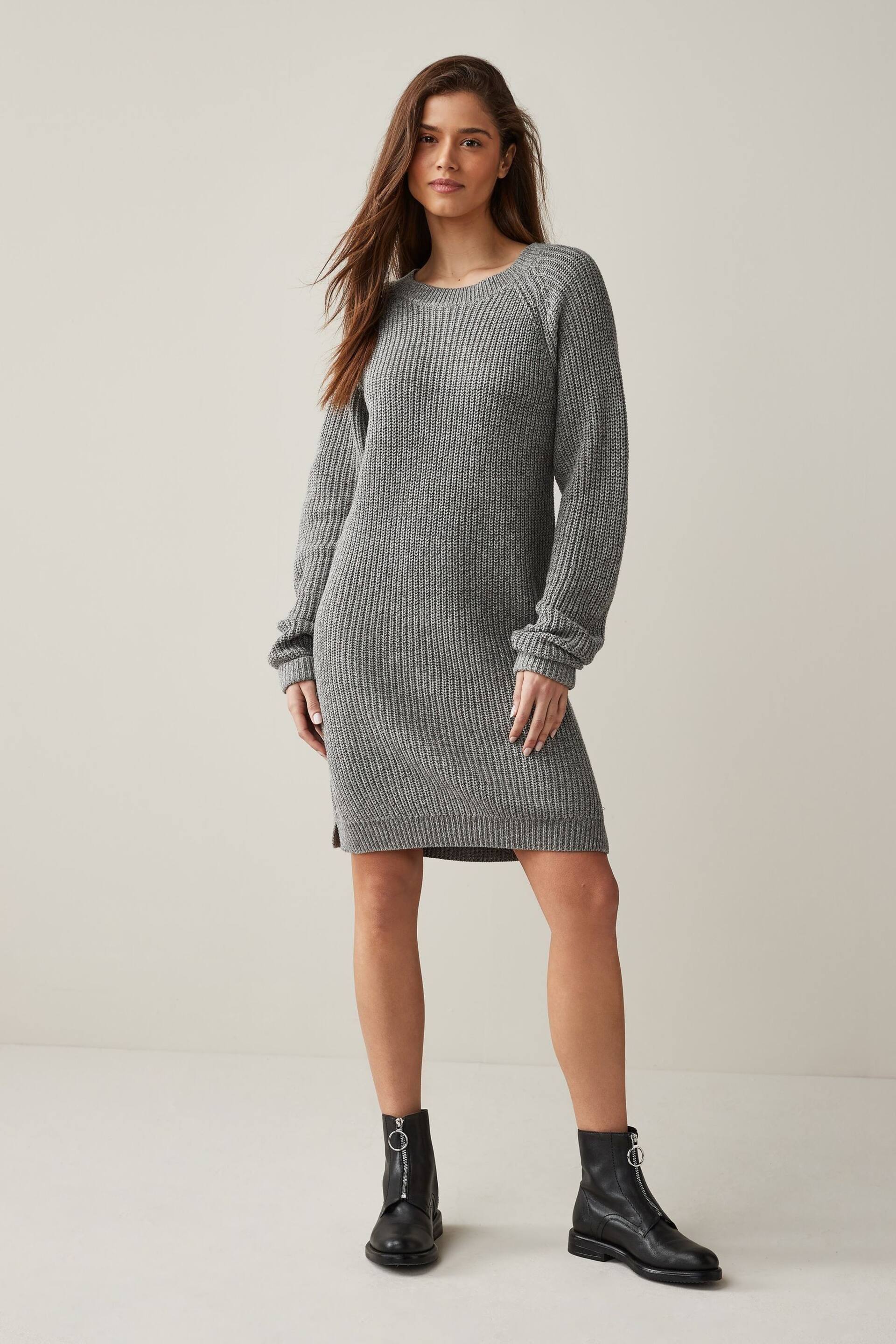 NOISY MAY Grey Long Sleeve Jumper Dress - Image 1 of 5