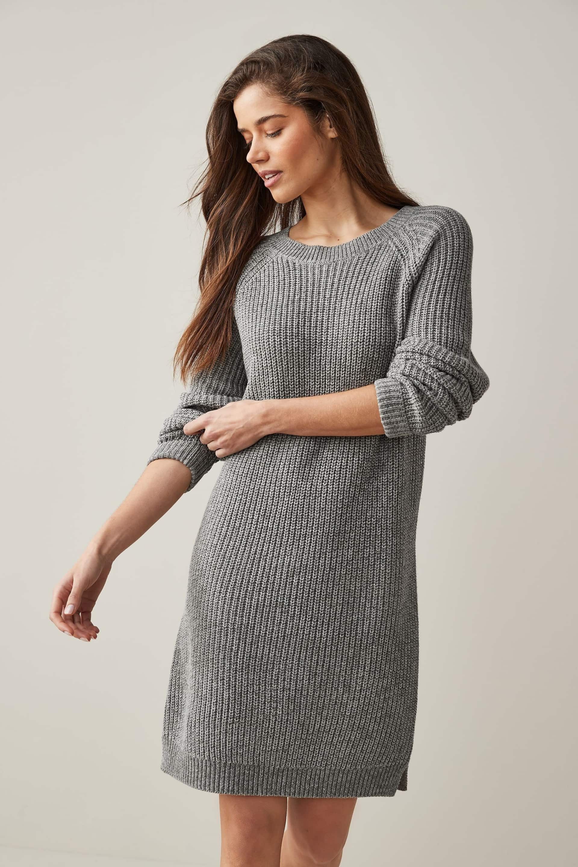 NOISY MAY Grey Long Sleeve Jumper Dress - Image 3 of 5