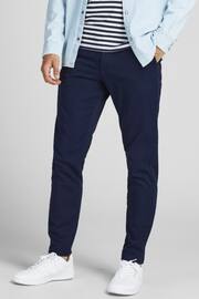 JACK & JONES Blue Slim Fit Chino Trousers - Image 1 of 8