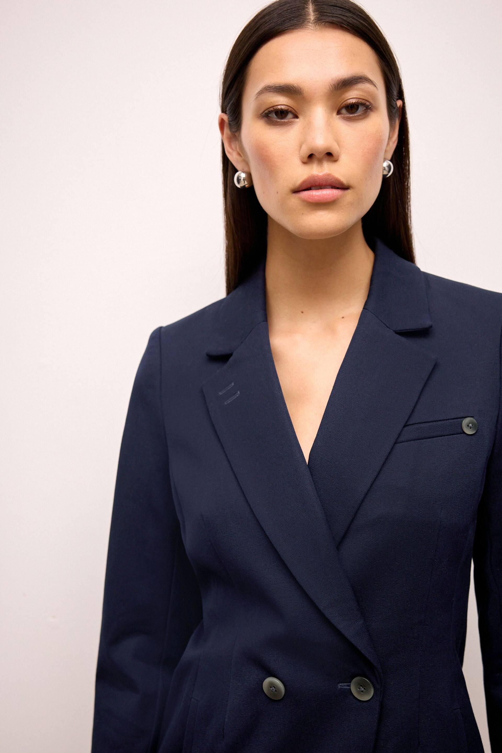 Navy Tailored Double Breasted Blazer - Image 4 of 6