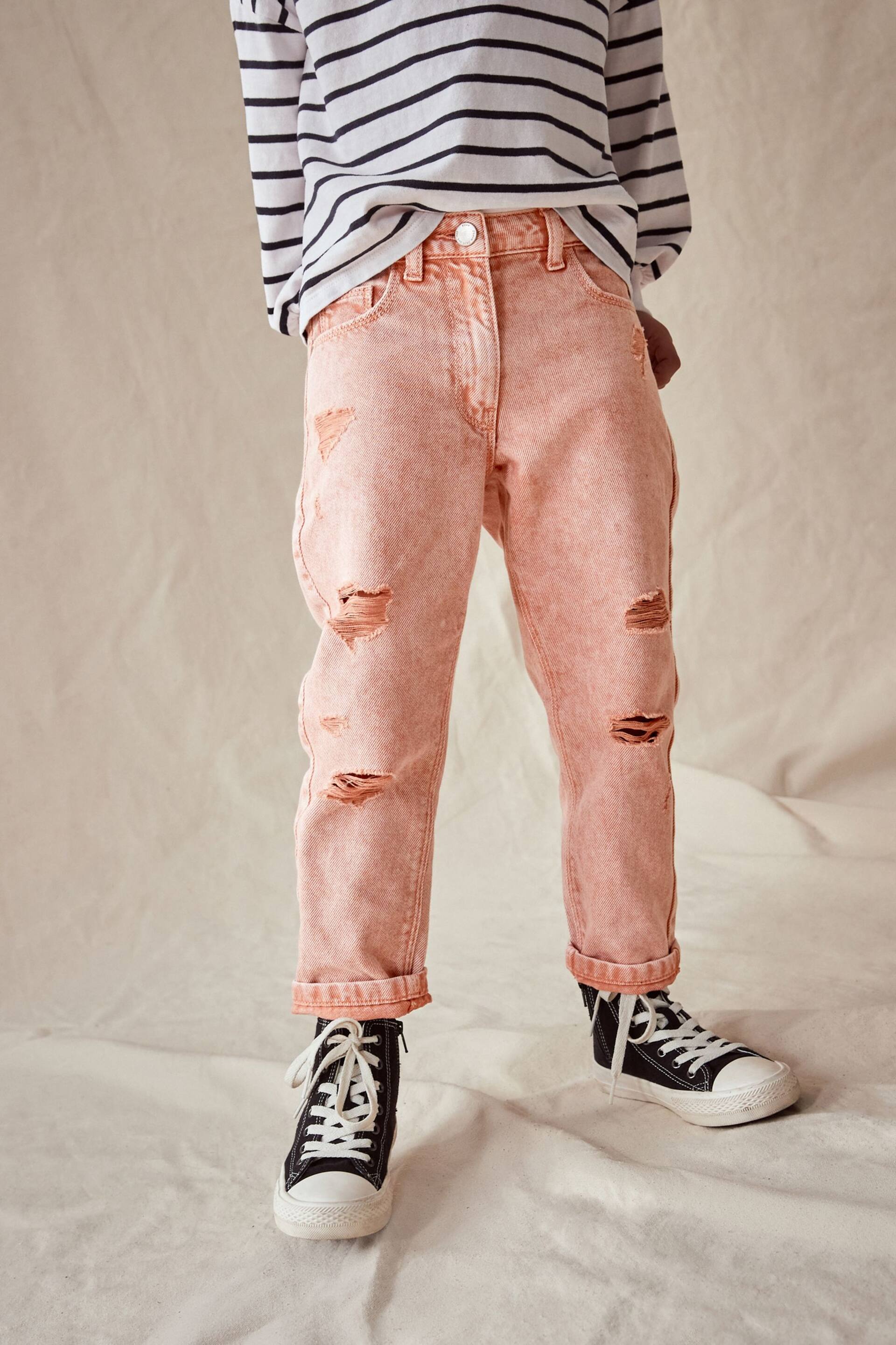Apricot Wash Distressed Mom Jeans (3-16yrs) - Image 3 of 9