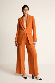 Orange Tailored Crepe Edge to Edge Fitted Blazer - Image 2 of 7