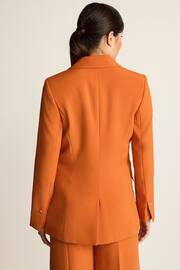 Orange Tailored Crepe Edge to Edge Fitted Blazer - Image 4 of 7