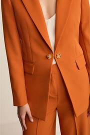 Orange Tailored Crepe Edge to Edge Fitted Blazer - Image 5 of 7